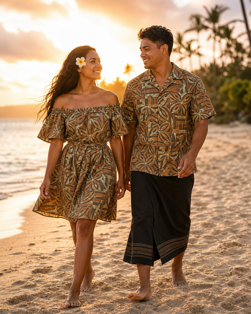 Brown puletaha and matching shirt