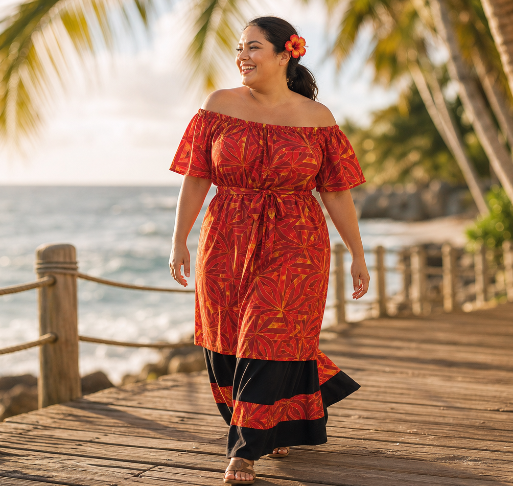Red island dress, second style
