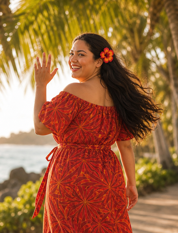 Red island dress